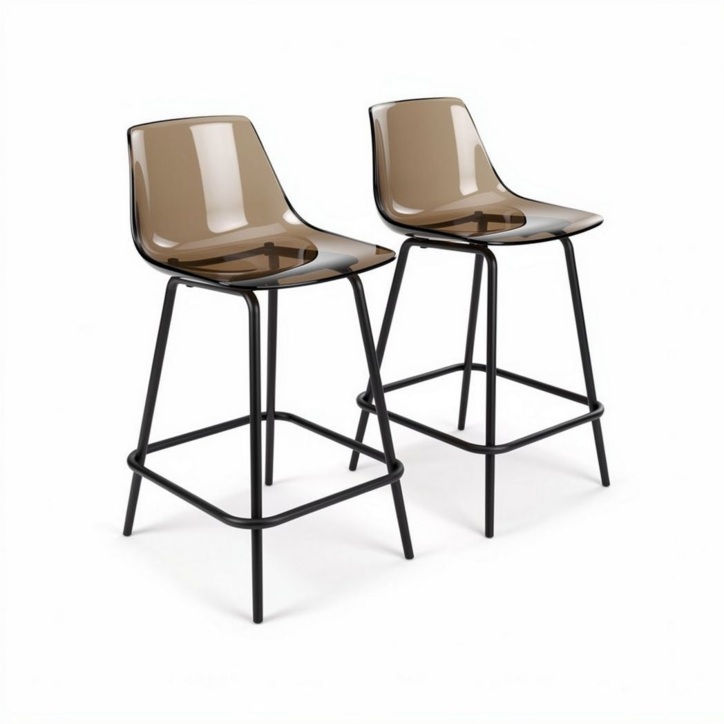 Chaises de bar en plastique transparent pour cuisine - 45 x 45 x 100