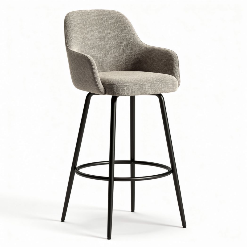 Tabourets de bar en velours pour cuisine ou salle à manger en bois - 40 x 40 x 100